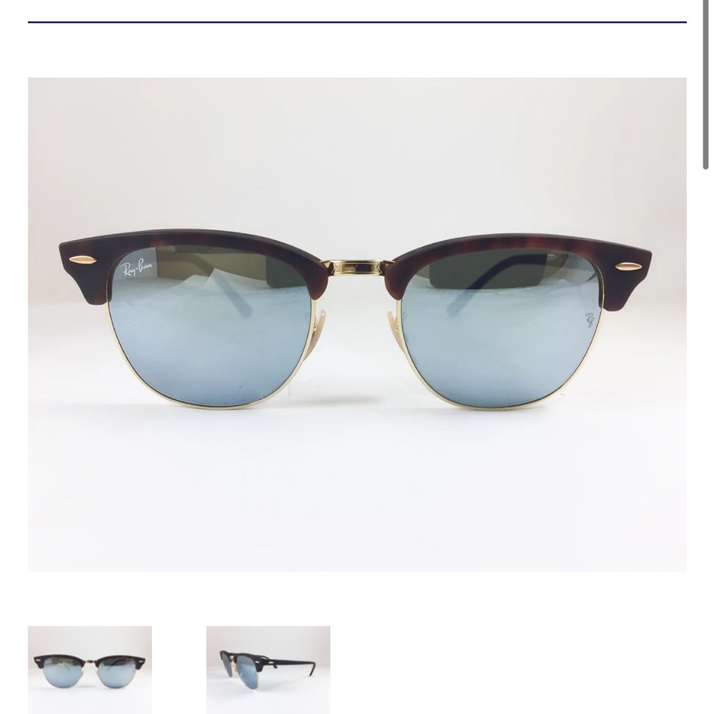 Ray-Ban Brown and Gold Clubmaster Sunglasses